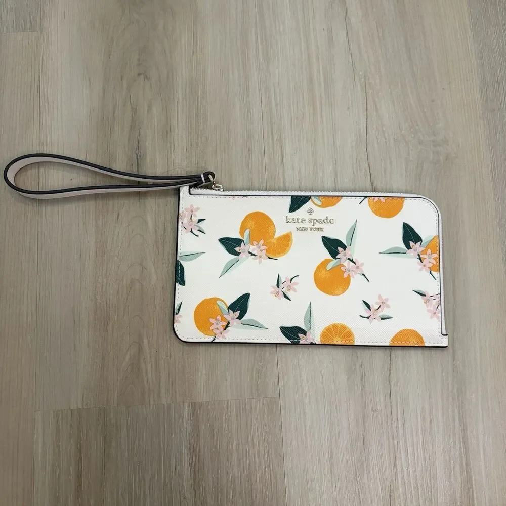 Kate Spade KC698 Madison Orange Toss Medium Crossbody Bag And Wristlet